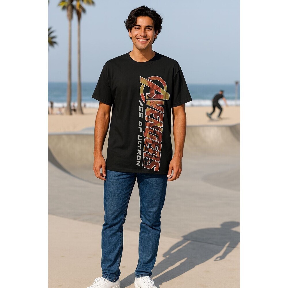 Marvel Avengers Age of Ultron Tshirt Mens Large Black Graphic Tee Shirt